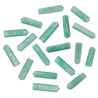 Amazing Gemstone Amazonite Crystal Points Bulk Healing Crystals and Stones - Pack of 3 Single Terminated Healing Wand Point Bulk Crystals for Crafts, Crystal Grid, DIY Work - Premium Crystals