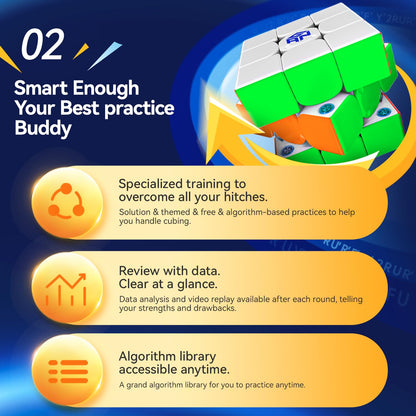 GAN 356 i Carry E, Smart Speed Cube 3x3 Magnetic Connected Electronic Bluetooth Speedcube for Kids Adults Timer Tracking Movement Steps with App Online Competition, Battery Replaceable Frosted Version