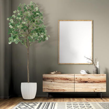 5ft Artificial Eucalyptus Tree, Realistic Faux Potted Plant with Nursery Pot, Full & Lush Greenery for Home Office Living Room Floor Decor