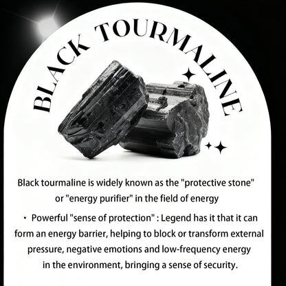 Black Tourmaline Raw Healing Crystals, 1.8"-2.2" Large Size Raw Stones, Natural Black Tourmaline Crystal with Velvet Pouch for Home Decor, Tray, Collection