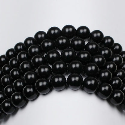 MJDCB Real Stone Beads Natural Matte Black Onyx Agate Round Loose Bead for Jewelry Making DIY Bracelet Necklace(10mm)