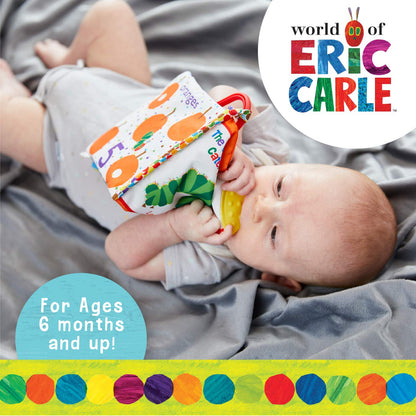 KIDS PREFERRED Let's Count Soft Book - World of Eric Carle the Very Hungry Caterpillar Baby on the Go Clip Teething Crinkle Soft Sensory Book for Babies, 5.25x5.25 Inch (Pack of 12)