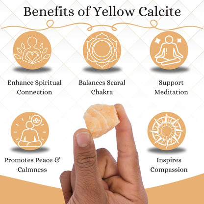 ANAYA AGATE Yellow Calcite 2 Pcs Raw Crystals Rough Gemstones w/Authenticity Card, Velvet Pouch - Large 1.25–2.0" Raw Stones for Tumbling, Cabbing, Polishing, Cutting Natural Healing Crystals for Home Decor, DIY Stones