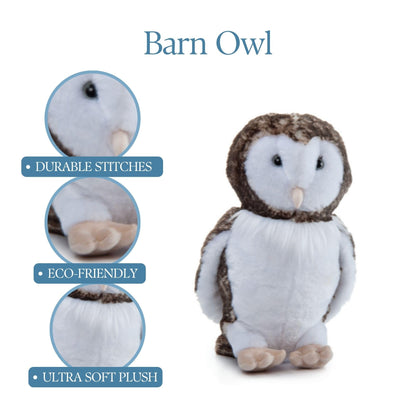 The Petting Zoo Barn Owl Stuffed Animal Plushie, Gifts for Kids, Wild Onez Farm Animals, Zoologee Barn Owl Plush Toy 12 Inches