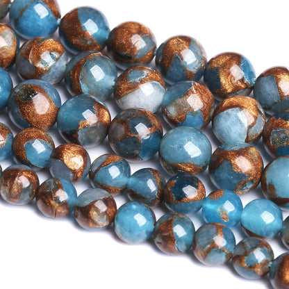 8MM 45PCS Lake Blue Cloisonne Craft Spacer Loose Beads for Jewelry Making DIY Bracelet