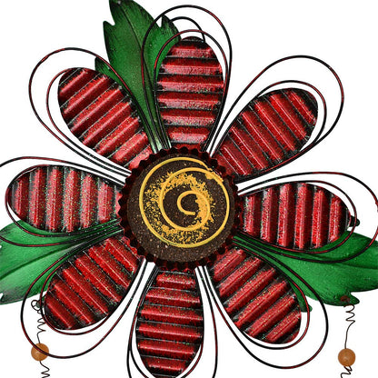 Metal Welcome Sign for Front Door - Decorative Flower Hanging Plaque Spring Wreaths Wall Art - Farmhouse Patio Garden Outdoor Decorations (Red, B)