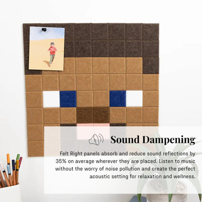 felt right Minecraft Collection Steve, Minecraft Room Decor, Home Decor, Felt Wall Panels, Playroom Wall Decor, Decorative Bulletin Board, Gift Idea for Kids and Gamers, Pin Board, Birthday Gift