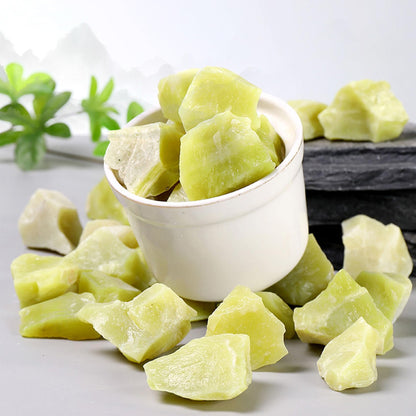 Lemon Jade Raw Crystals Healing Crystals Natural Rough Stones 1.2-2" for Tumbling, Fountain Rocks, Yoga, Meditation, Polishin, Gift 26