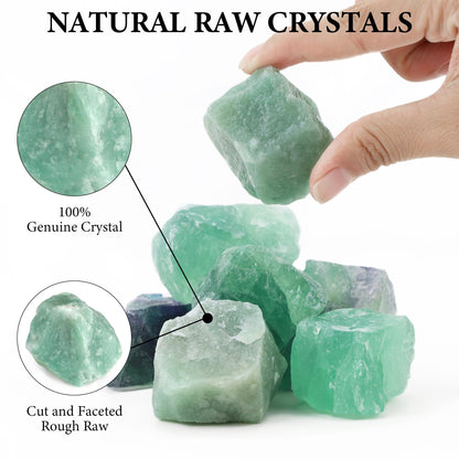 QINJIEJIE 1.8-2.2'' Green Aventurine 2PCS Natural Rough Healing Crystal Rocks Bulk Large Crystal Rocks Stones for Tumbling Cabbing Polishing Fountain Rocks DIY Decoration Handmade Gifts