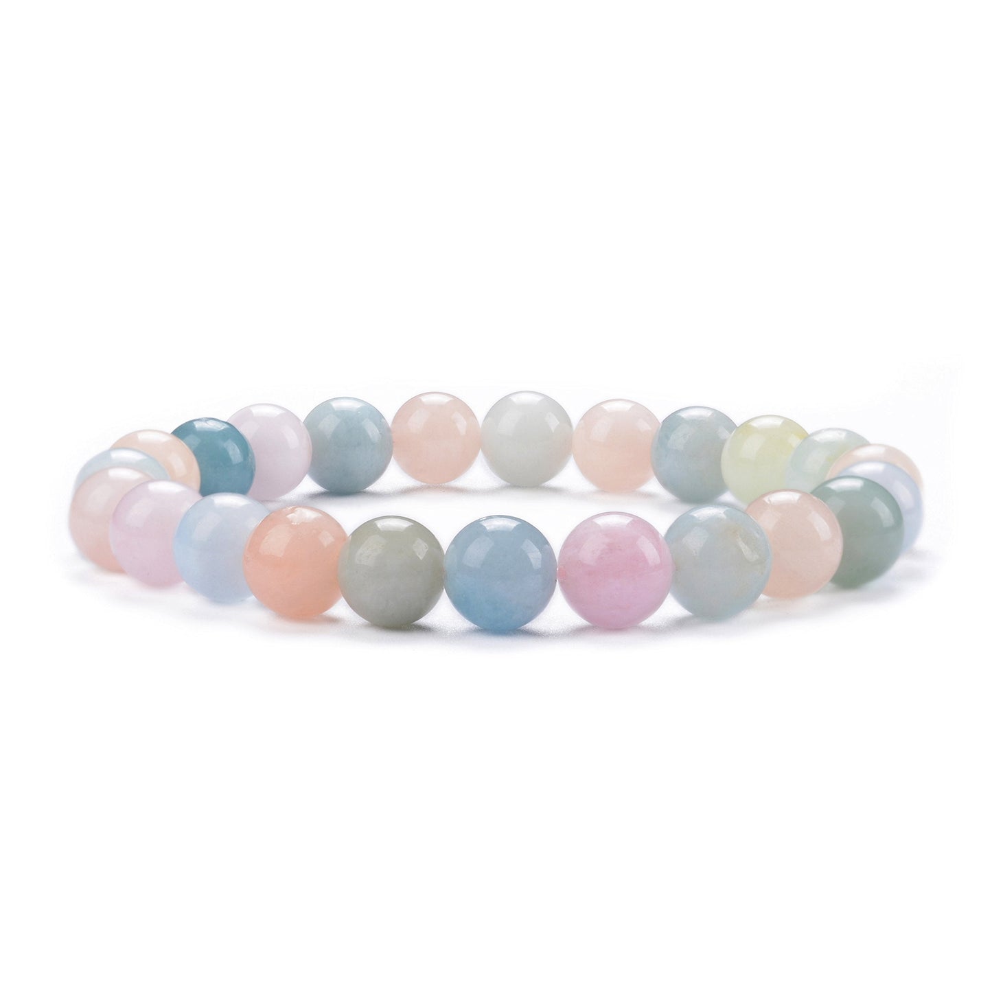 Cherry Tree Collection Multi-Beryl Beaded Bracelet – Genuine 8mm Gemstone Stretch Bracelet for Men & Women – Handmade Crystal Bracelet - (Multi-Beryl - S)