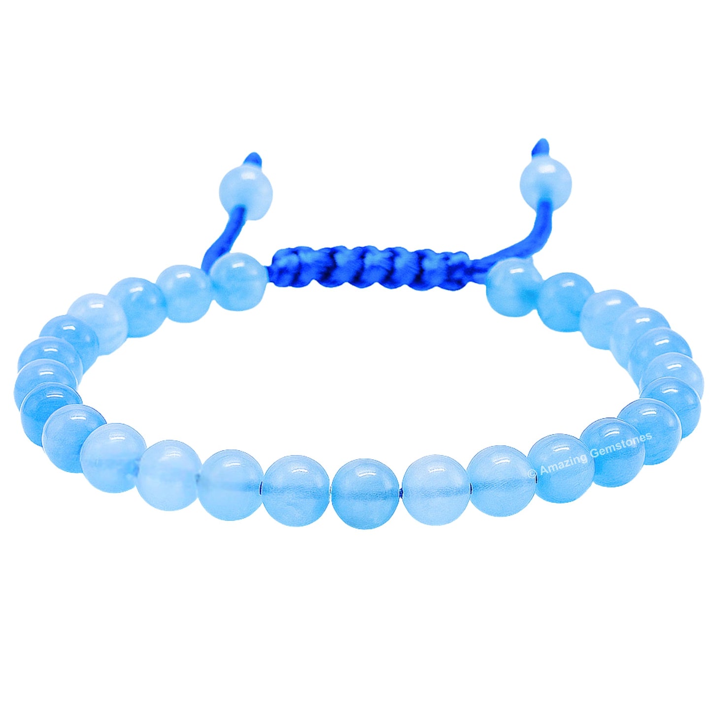 Amazing Gemstone Aquamarine Bracelet for Women Men's Gifts - Protection Healing Crystal Bracelet - 6mm Gemstone Beaded Adjustable Bracelet Pulseras Para Hombres Mujer Stocking Stuffers