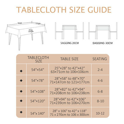 AIRCOWRIE Waterproof Vinyl Tablecloths, Heavy Duty Oil Proof Spill Proof Plastic Table Cloth, Wipe Clean PVC Table Cover for Spring Indoor and Outdoor Use (Embroidery Flower, 54”×78”, Rectangle)