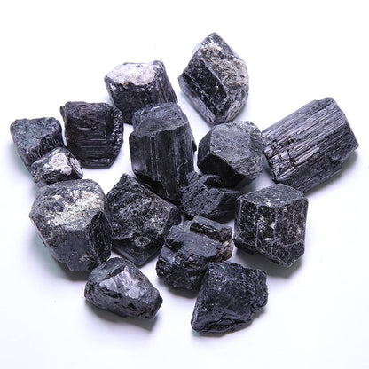 Black Tourmaline Raw Crystals, Large 1.25-2.0" Healing Crystals Natural Rough Stones Crystal for Tumbling, Cabbing, Fountain Rocks, Decoration, Polishing, Wire Wrapping, Wicca & Reiki