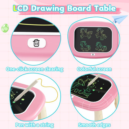LCD Writing Tablet for Kids 1 2 3 4 5 Year Old - Toddler Drawing Tablet, Drawing Pad & Color Doodle Board Toy, Perfect Birthday & Christmas Gift Toy for 2-3 Year Old Boys and Girls (Pink)