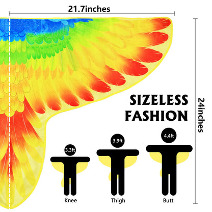 iROLEWIN Double-Sided Bird-Wings-Costume for Kids Parrot-Costume 3D Bird Mask as Toddler Dress-Up Animal Birthday Gifts Toy