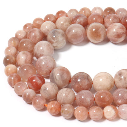 Siomia 35pcs 10mm Natural Sunstone Gemstone Energy Healing Crystal Round Loose Stones for Jewelry Making, DIY Bracelets Necklaces