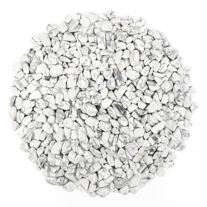 1.1lb Natural Crushed Howlite Crystal Tumbled Chips-Howlite Healing Crystals Chips Bulk, Crushed Crystal Gemstones for Crafts, Beautiful Package for Gift