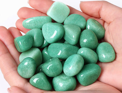 QINJIEJIE Crystals Green Aventurine (1000+ Carats) Polished Stone 0.6-1" Natural Irregular Stone Tumbled Reiki Healing Crystal Decoration Bulk 0.45 LB 200G