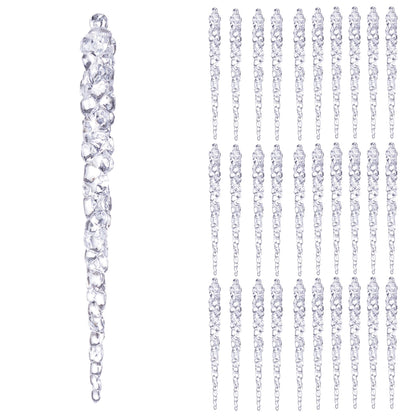 Diahom Christmas Icicle Hanging Ornaments 30pcs 5 Inches Acrylic Xmas Tree Garland Crystal Decorations Wall Window Mantel New Year Holiday Wedding Winter Party Home Decor