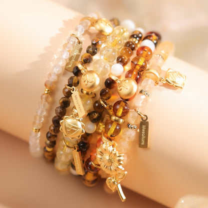 MesoAura Natural Citrine Crystal Bracelet for Women & Men – Handmade Gemstone Beaded Bracelet, Solar Plexus Chakra Stone for Confidence, Prosperity & Positive Energy – Adjustable Healing Crystal Jewelry Gift (Radiant Energy Citrine Bracelet)
