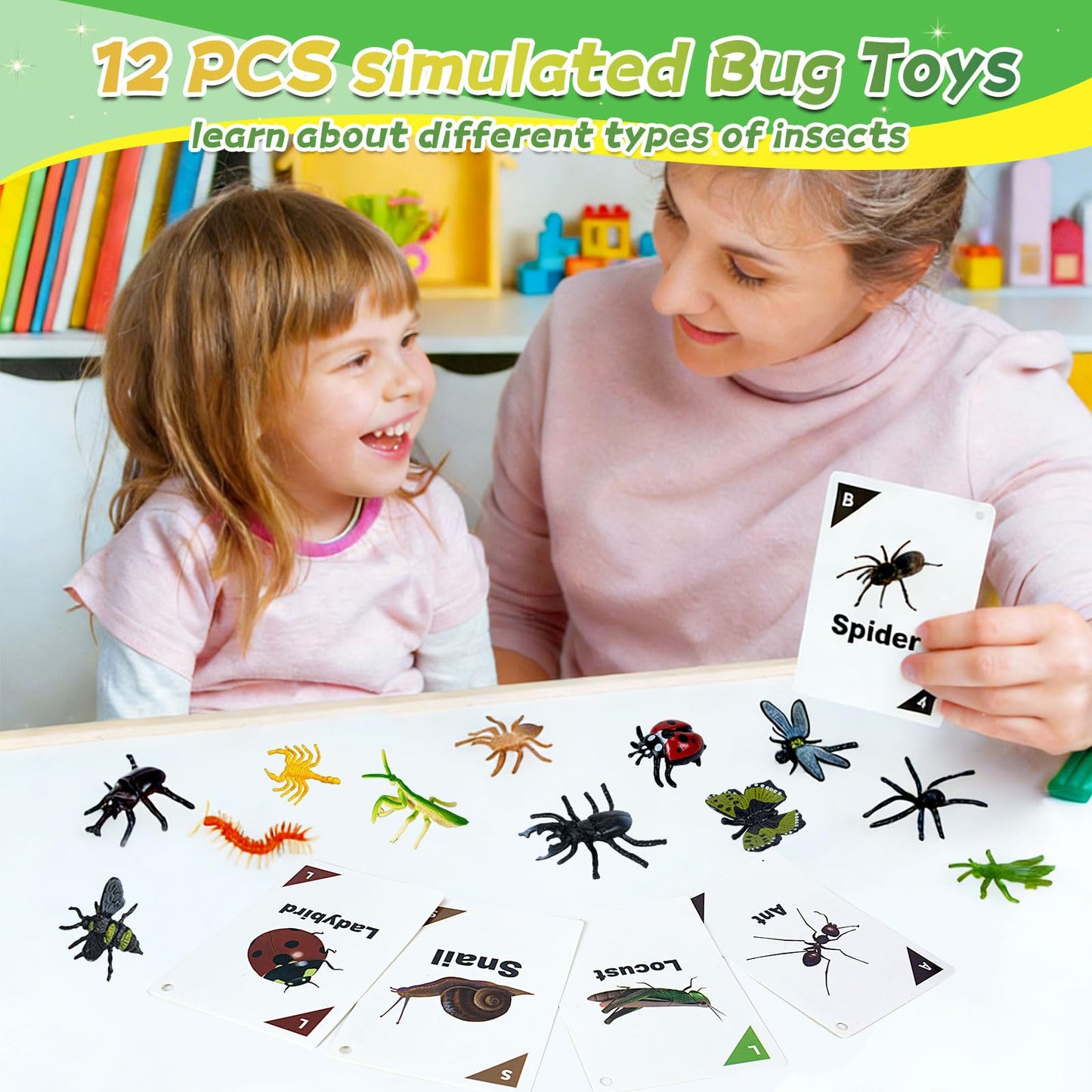 BLOOLILIES Bug Catcher for Kids, 28 PCS Outdoor Explorer Kit with Magnifier Glass Bug Collector Toy Butterfly Net Catcher Tweezers Insect Cognition Cards Outdoor Toys for Kids Ages 4-8 Boys Girls