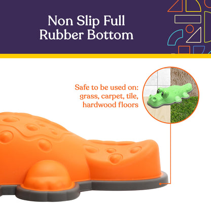 Special Supplies Stepping Stones for Kids - Indoor/Outdoor Play - Child Safe Rubber, Non-Slip Edging - Promotes Coordination, Balance, Strength- Set of 6 (Alligator)