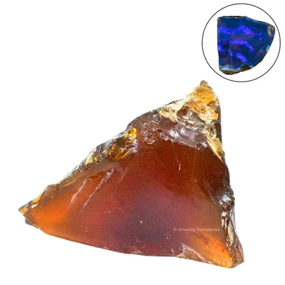 Amazing Gemstone Amber Raw Crystals and Healing Stones, Natural Rocks for Tumbling and DIY Raw Stones and Crystals (1 Piece)