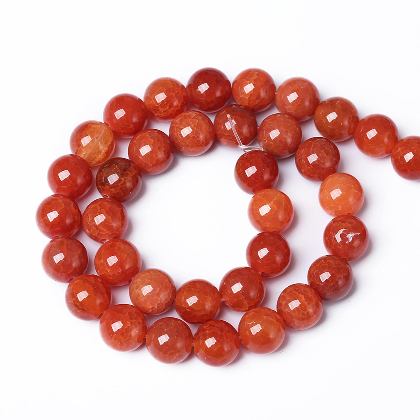 8mm 45pcs Natural Red Dragon Vein Agate Stone Beads for Jewelry Making Energy Healing Round Beads DIY Bracelet Necklace Accessories 15" (8mm, Red Dragon Vein Agate)