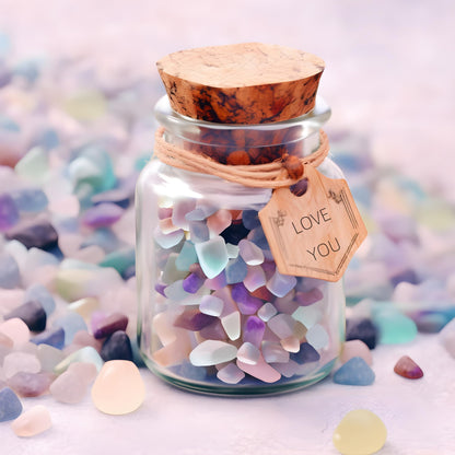 SigMntun Polished Fluorite Crystal Chips 200 Pcs - 0.3" 10 oz Tumbled Stone Chips Crushed Sea Glass Stones Healing Reiki Crystal Jewelry Making Home Decoration