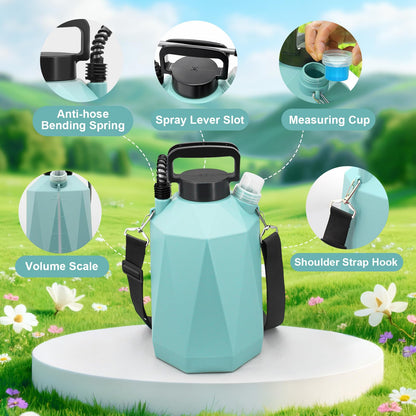 1.35 Gallon Battery Powered Sprayer, Electric Garden Sprayer with 3 Adjustable Pressures, Battery Indicator, Telescopic Wand, 4 Nozzles, Rechargeable Automatic Pump Sprayer for Lawn, Weed, Yard Care
