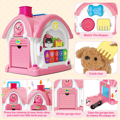 SpringFlower Baby Toddler Toys for 1 Year Old Girls, Montessori Musical Toddler Toys for 12-18 Months Kids, Musical Learning House for Infant Toddlers 1 2 3 Years Old Baby Girl Gifts