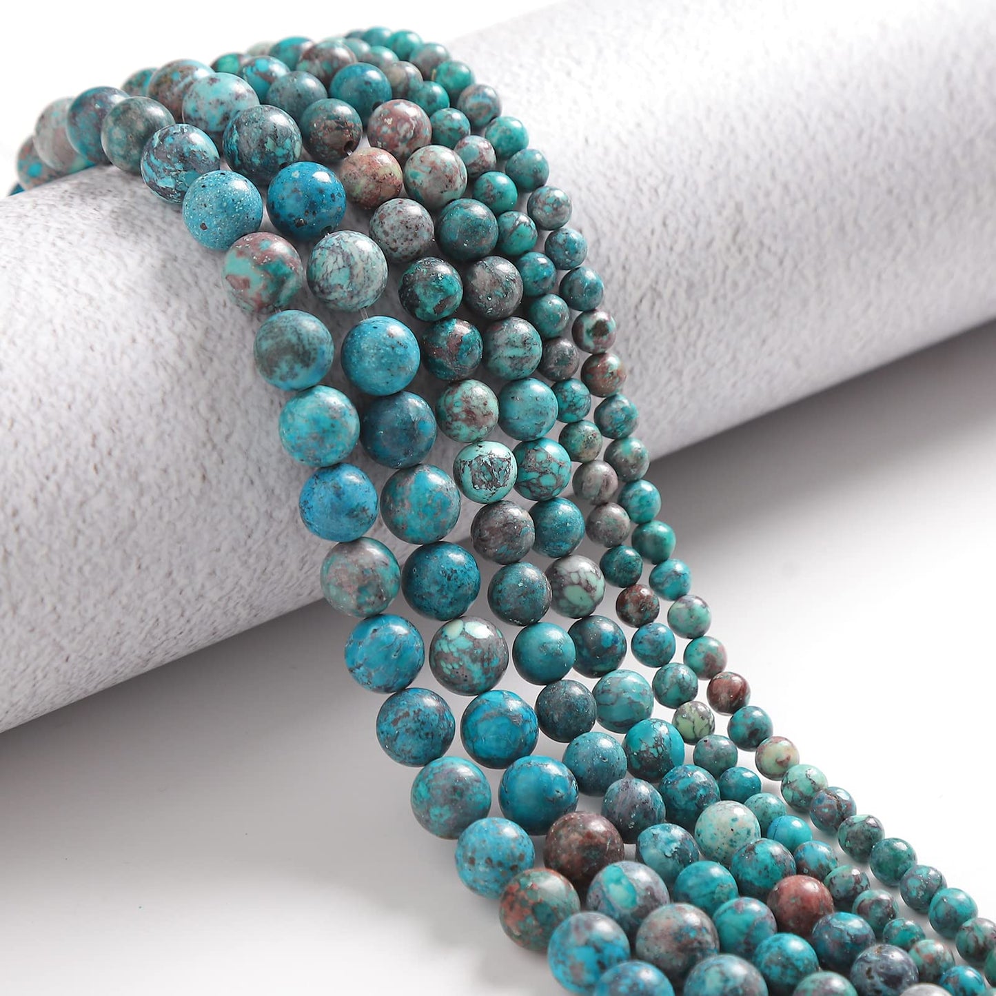 45pcs 8mm Natural Stone Beads American Turquoise Beads Energy Crystal Healing Power Gemstone for Jewelry Making, DIY Bracelet Necklace