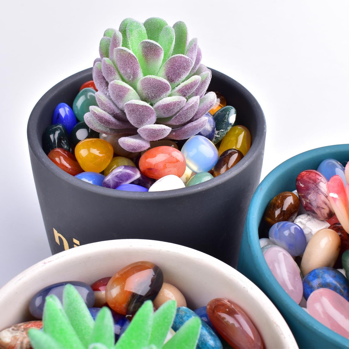 SigMntun Strawberry Quartz Healing Crystal Stone Set - 24 Pieces, 0.6" Natural & Polished Stones for Healing, Meditation, Reiki, Chakra, Crafting & Decoration