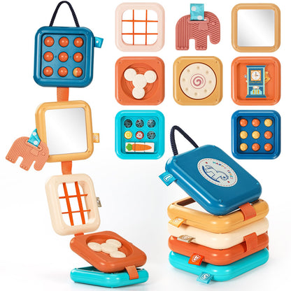 Dilovely Busy Board for 1 Year Old, Travel Toys for Toddlers 1-3, Montessori Busy Board - Car Airplane Essentials, Sensory Activity Cube Birthday Gifts for Baby Infant Boy Girl