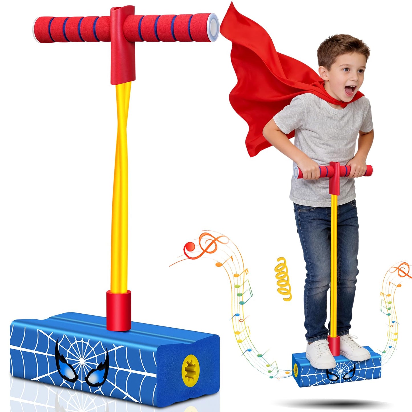 Amiabling Kids Pogo Stick: 3 4 5 6 7 8 9 10 11 12 Year Old Boy Gift, Outside Toys for Kids Ages 4-8, 3+ Year Old Boy Toys, Birthday, Easter, Christmas, Foam Pogo Jumper for Kids