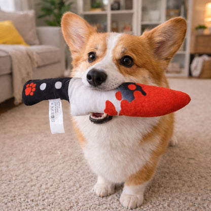 Haourlife 2-Pack Halloween Squeaky Dog Toy Set - Plush Knife and Cleaver Design, Interactive Sound Toys for Dogs, Perfect for Halloween Play and Chewing Fun