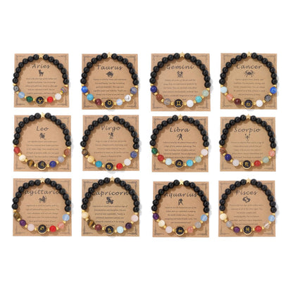Chakra Zodiac Bracelets for Women Her Luck 12 Constellations Inspiration Healing Crystal Stone Beads Bracelet Birthday Zodiac Gifts Valentine's Day Horoscope Spiritual Bracelet for Men-Capricorn