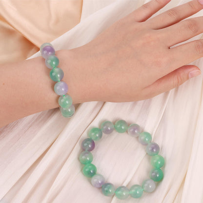Handmade Natural Jade Beaded Bracelet for Women & Men – Genuine Green/White Jade Gemstone Stretch Bracelet – Lucky Energy Healing Jewelry Gift for Peace, Prosperity & Protection GP