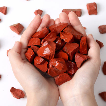 MAIBAOTA Natural Red Jasper Stone Raw Crystals Bulk Healing Crystal Stones 1" Raw Rough Gemstones Rocks for Tumbling Polishing Cutting