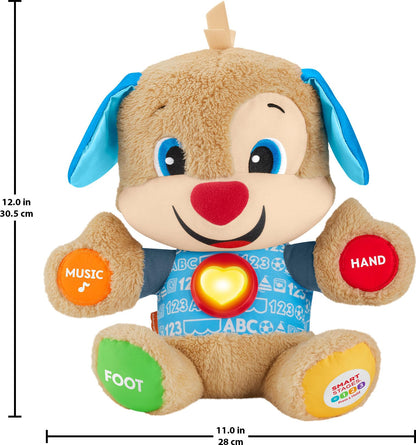 Fisher-Price Laugh & Learn Baby Learning Toy, Smart Stages Puppy, Plush with Lights Music and Educational Content for Ages 6M+
