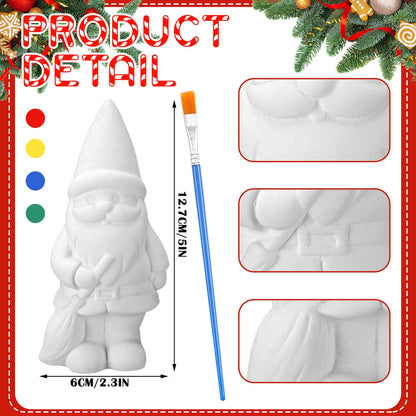 Barydat 4 Sets Spring Ceramic Gnomes to Paint Ready to Paint Your Own Gnome with Brush 5 Inches Arts Crafts for Adults Xmas DIY Figurines Kit
