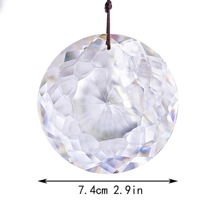 HDCRYSTALGIFTS 75mm Prism Hanging Crystal Suncatcher Clear Chandelier Crystals Flower of Life Prisms Sun Catcher Indoor Window Glass Ornaments for Christmas Tree Gifts