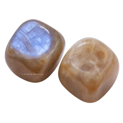 Amazing Gemstone Sun Moonstone Crystals and Healing Stones Tumbled - 1 Oz Sun Moonstone Stone, Natural Healing Stones for Energy Balance, Stress Relief - Polished Gems Rocks