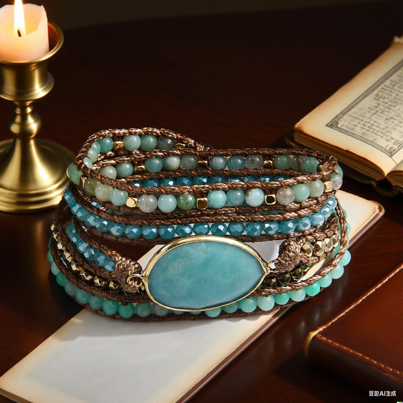 ZOSOJONA Women Wrap Bracelet Boho Natural Jasper Crystal Stone Beads Strand Bracelets