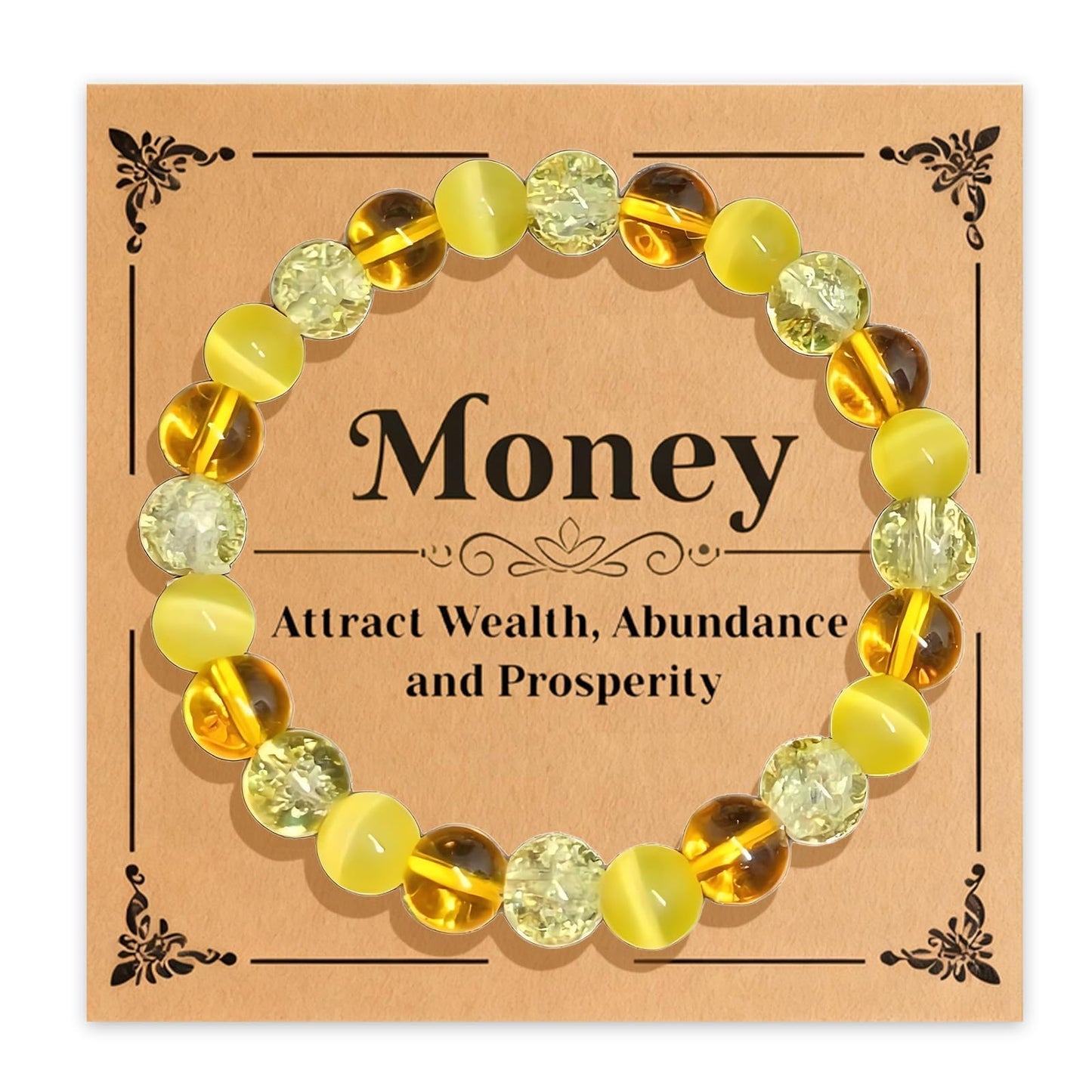 Long tiantian 3 PCS Money Bracelets Wealth Attraction for Women Green Jade Bracelet Feng Shui Bracelets Crystal Protection Jewelry Spiritual Gifts