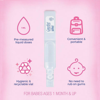 Boiron Camilia Teething Drops for Daytime and Nighttime Relief of Painful or Swollen Gums and Irritability in Babies - 30 Count
