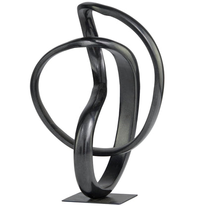 Deco 79 Aluminum Metal Abstract Decorative Sculpture Home Decor Statue, Accent Figurine 8" x 7" x 11", Dark Gray