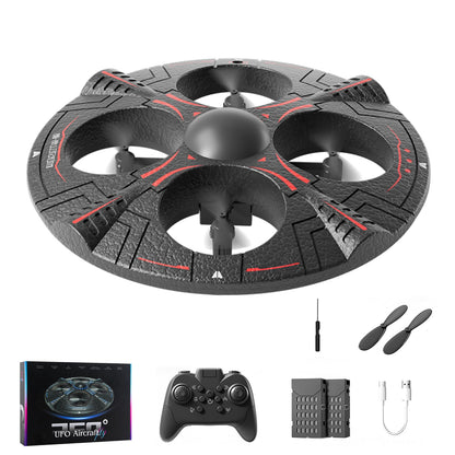 Foam UFO Drone - RC Plane with Radiant LED Lights, Easy Remote Control Airplane for Beginners, Auto Hover & 360° Flips, 2 Batteries for 15 Mins Flight, Indoor & Outdoor Toy Gift (red)