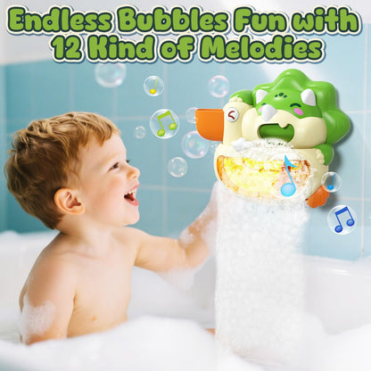 Lehoo Castle Bath Bubble Machine, Light Up Musical Bubble Bath Toys for Toddlers 1-3 Automatic Bubble Maker for Bathtub Dinosaur Toys for Bath
