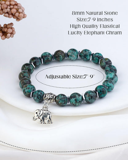 ZLLOO Natural Stone Healing Bracelet Gifts for Women, Encouragement Blessing Bracelets for Women, Anxiety Relief Items Inspirational for Women